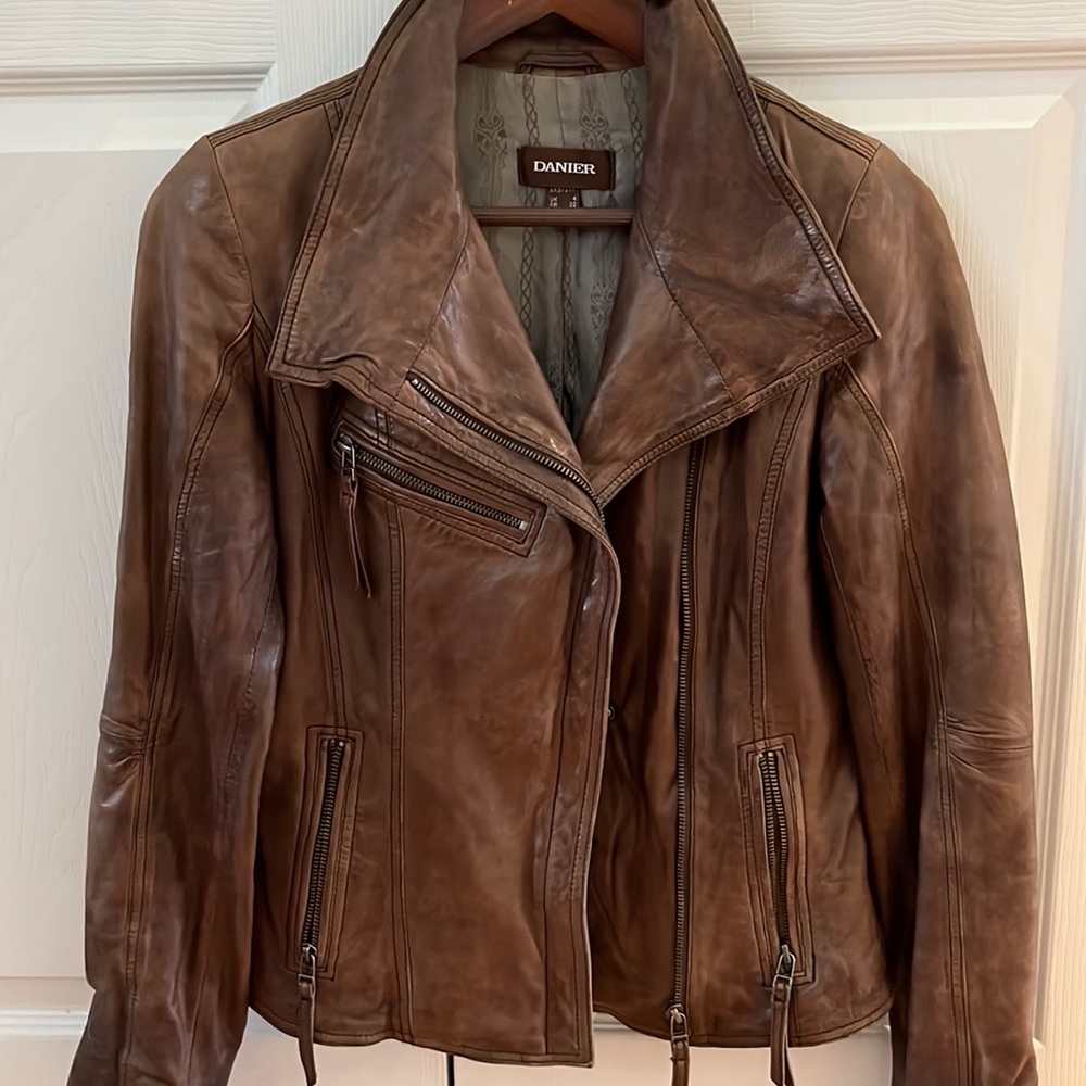 Soft lambskin leather Danier Biker Jacket.